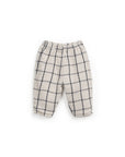 Pants with checkered pattern ecru