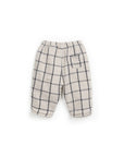 Pants with checkered pattern ecru