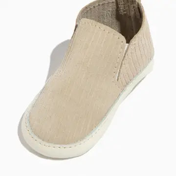 Oat Ribbed Slip On Baby Shoe (Hard Sole) - Size 5