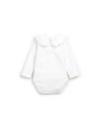 Bodysuit with Cloth collar - White