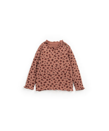 Ribbed T-shirt Animal Print clay