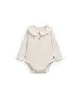 Ribbed Bodysuit with Collar detail - Natural