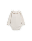 Ribbed Bodysuit with Collar detail - Natural