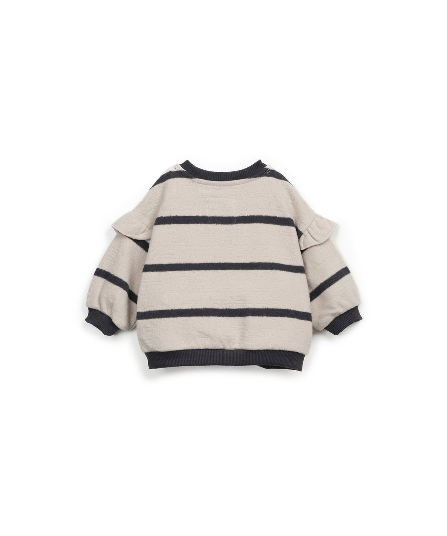 Crewneck Sweater with ruffles - Stripes