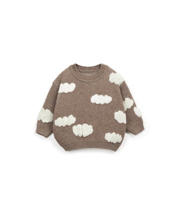 Knitted cloud sweater in wool and cotton