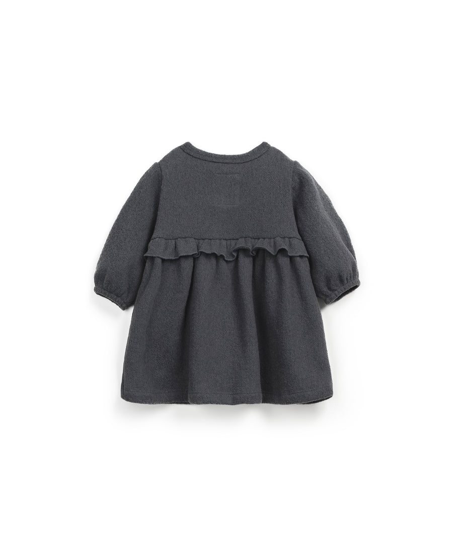 Ruffled Dress with inner carding - Blue Charcoal