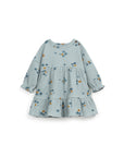 Interlock dress with flower print dusty blue