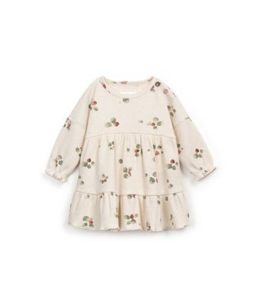 Interlock dress with flower print ivory