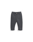 Pants with Carding inside and Button detail - Charcoal