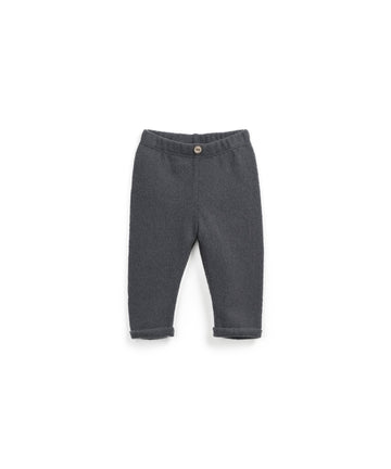 Pants with Carding inside and Button detail - Charcoal