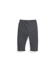 Pants with Carding inside and Button detail - Charcoal