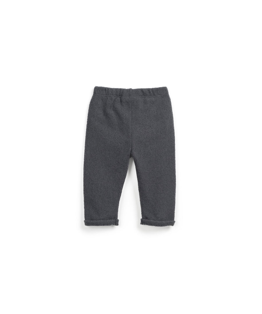 Pants with Carding inside and Button detail - Charcoal