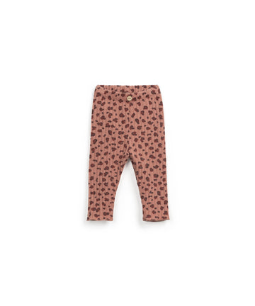 Ribbed Leggings in Animal Print - Clay