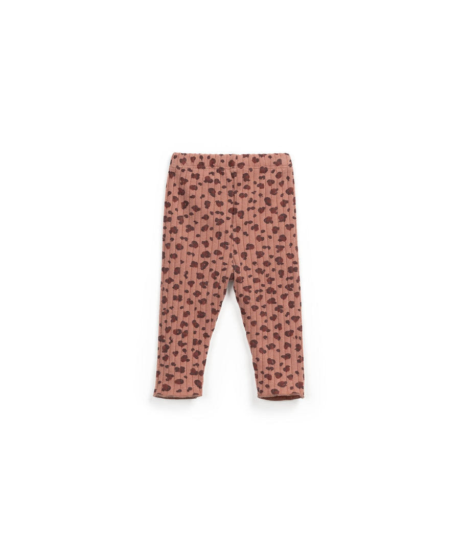 Ribbed Leggings in Animal Print - Clay