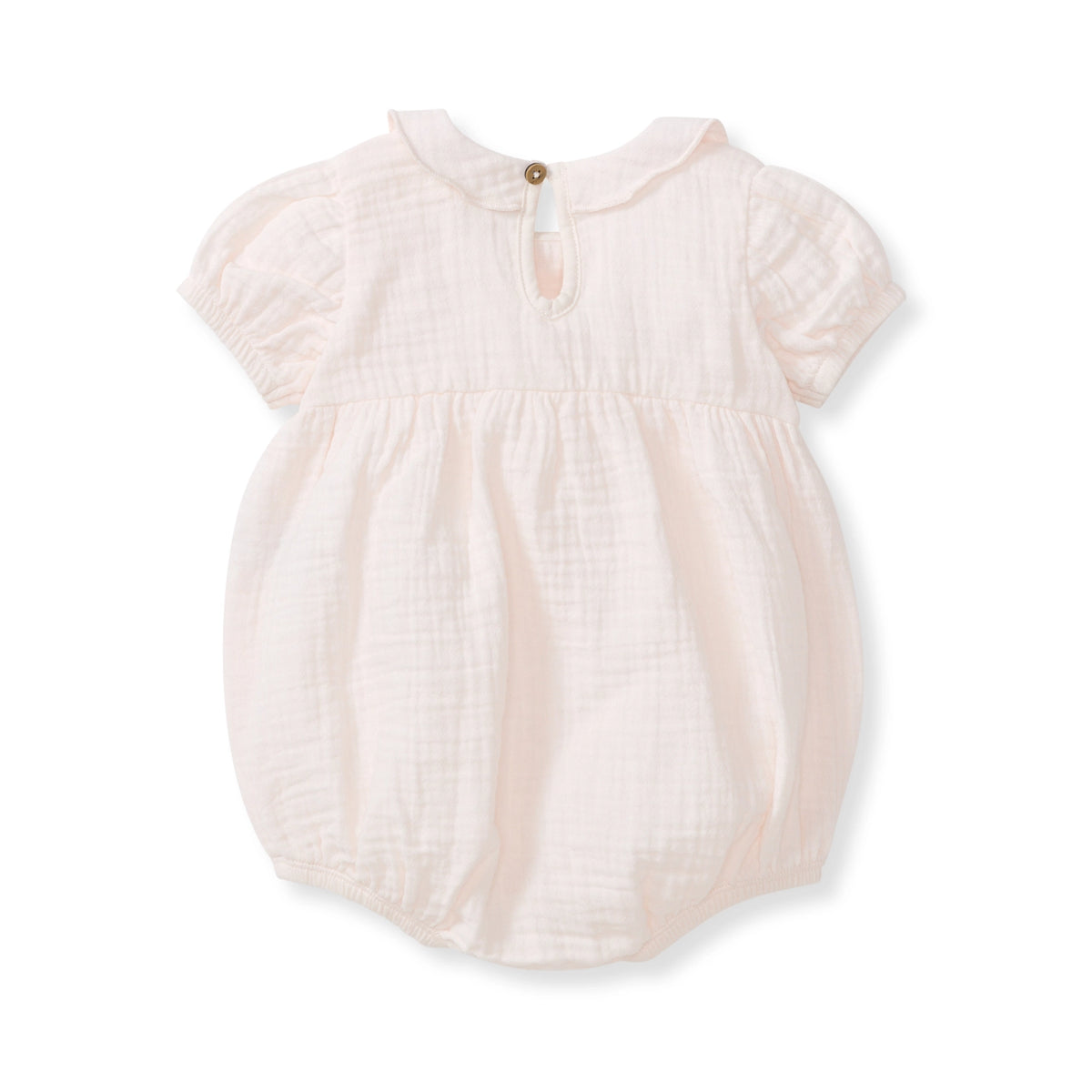 Muslin Collar Bubble Romper - Light Pink