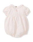 Muslin Collar Bubble Romper - Light Pink