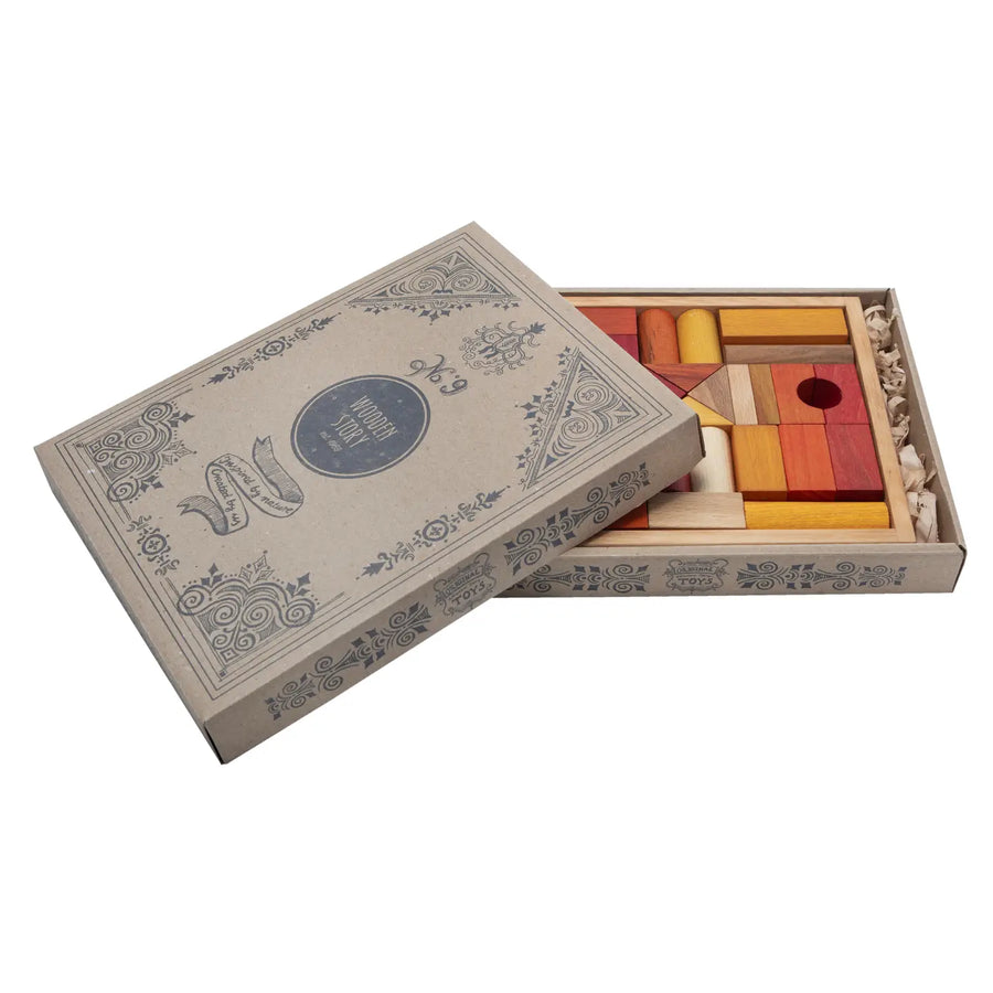 Wooden Blocks in Tray - Warm