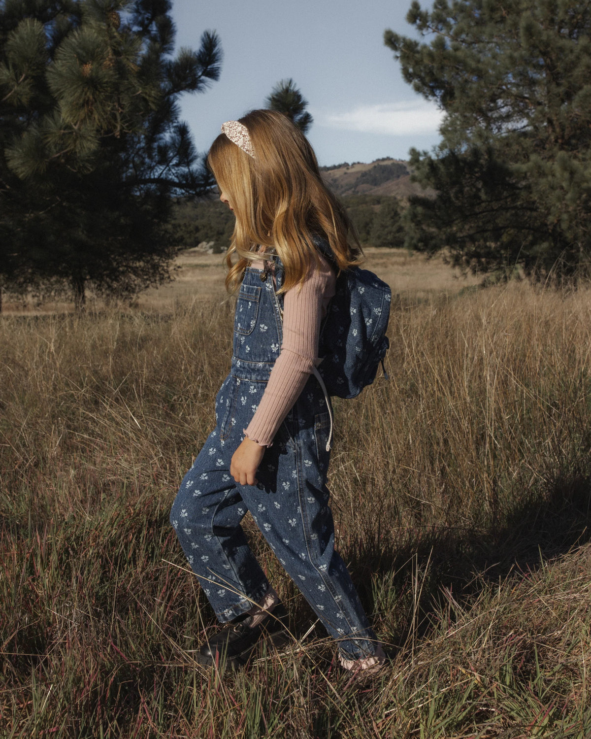 Kids Utility Overall Heart Ditsy