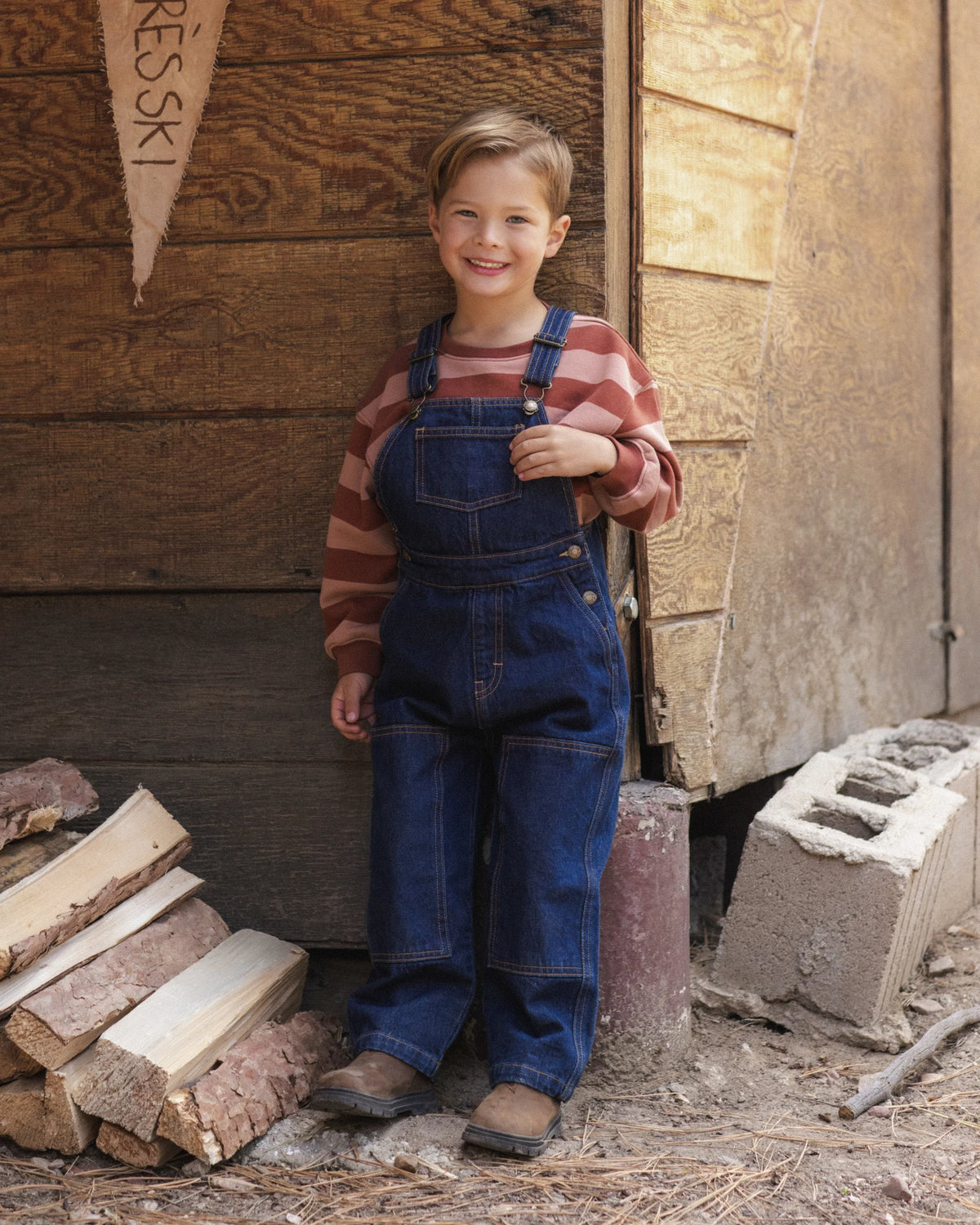 Kids Utility Overall Dark Indigo