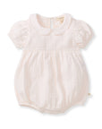 Muslin Collar Bubble Romper - Light Pink