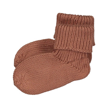 Knitted Booties - Clay