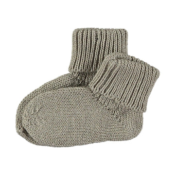 Knitted Booties - Stone