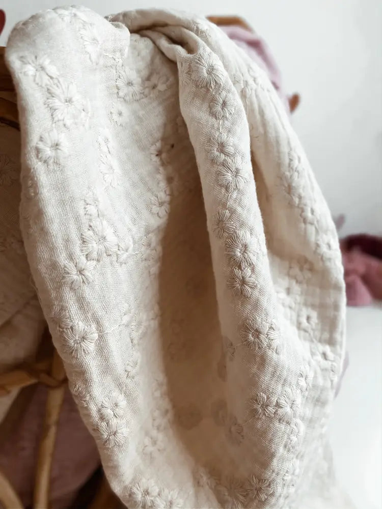 Swaddle Blanket / Embroidered