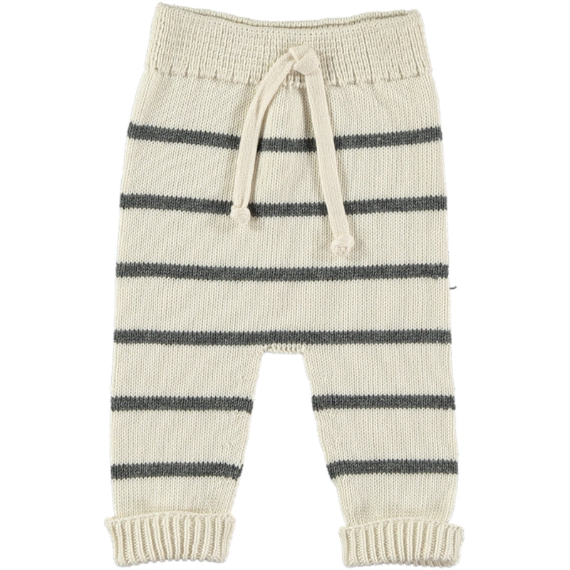 Guido Striped Knit Legging - Cream/ Dark Grey