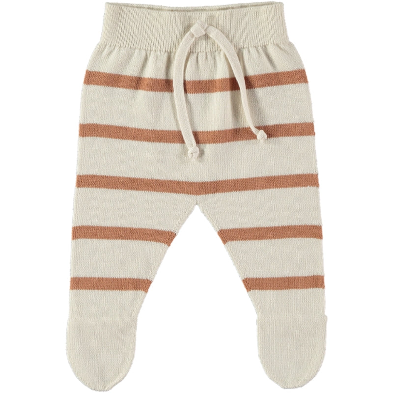 Luc Striped Knit Footie - Clay