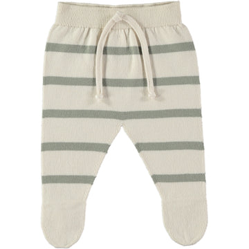 Striped Knitted Footie - Mint