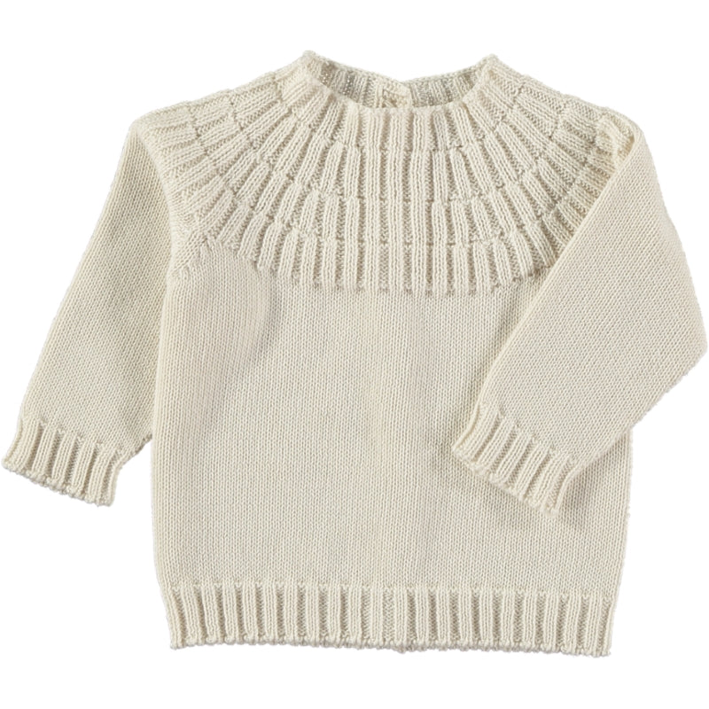 Knitted High neck Sweater - Cream