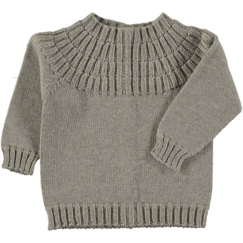 Knitted High neck Sweater - Stone