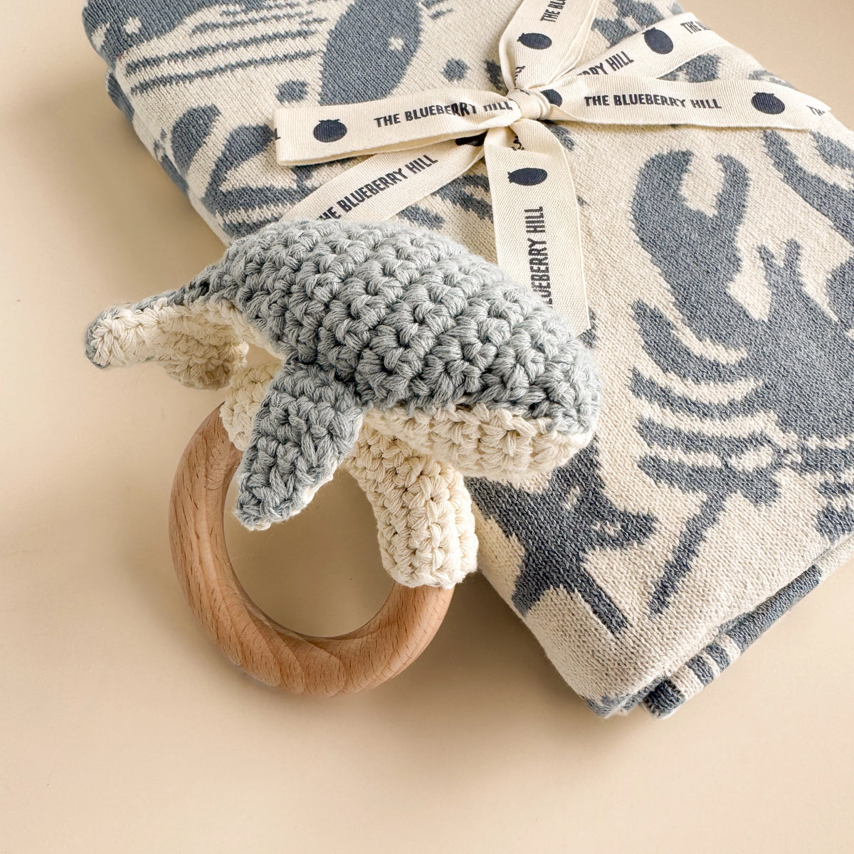 Teether & Rattle Cotton Crochet - Whale