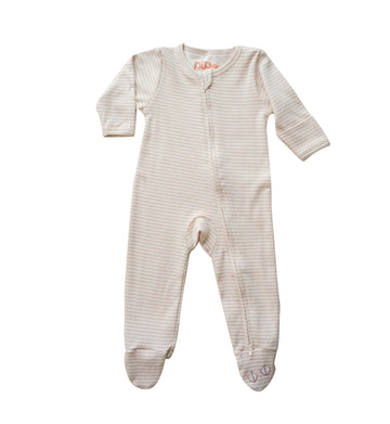 Pipo Zipper Sleeper - Tan Stripe