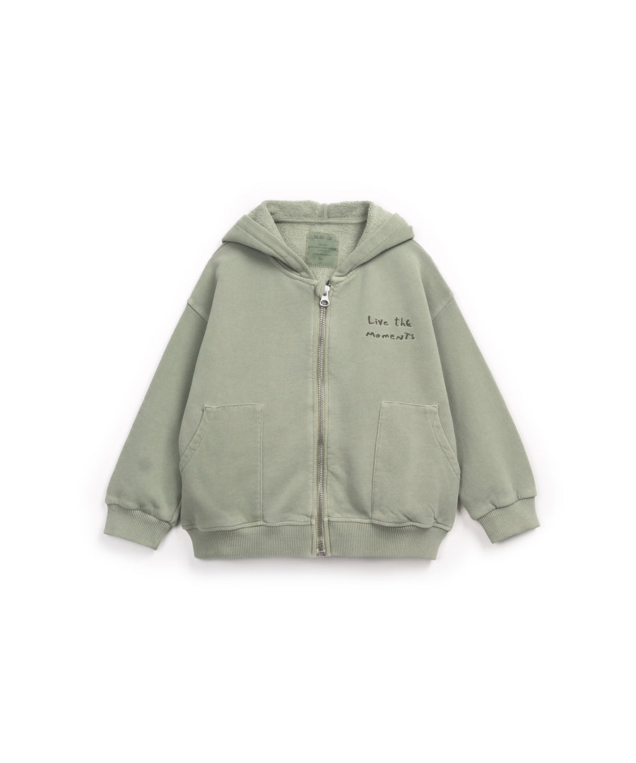 Full zip Hooded Sweatshirt - Sage green