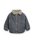 Denim jacket with Plush lining - Dark denim