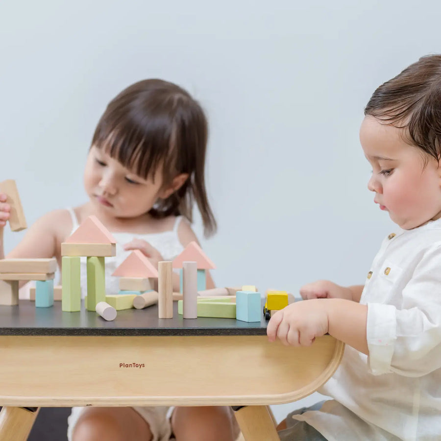 40 Unit Wooden Blocks -Pastel