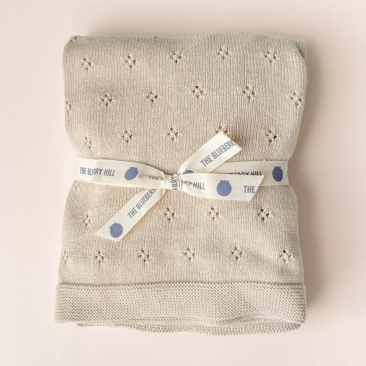 Cotton Heirloom Pique Blanket - Latte