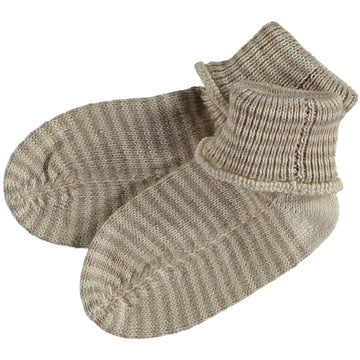 Baus Knit Booties - Cream/ Toasted