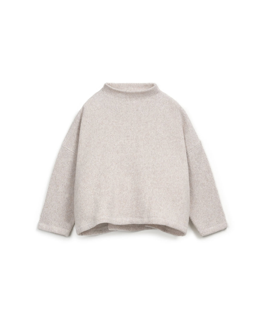 Sweater with Mock Neck - Ecru