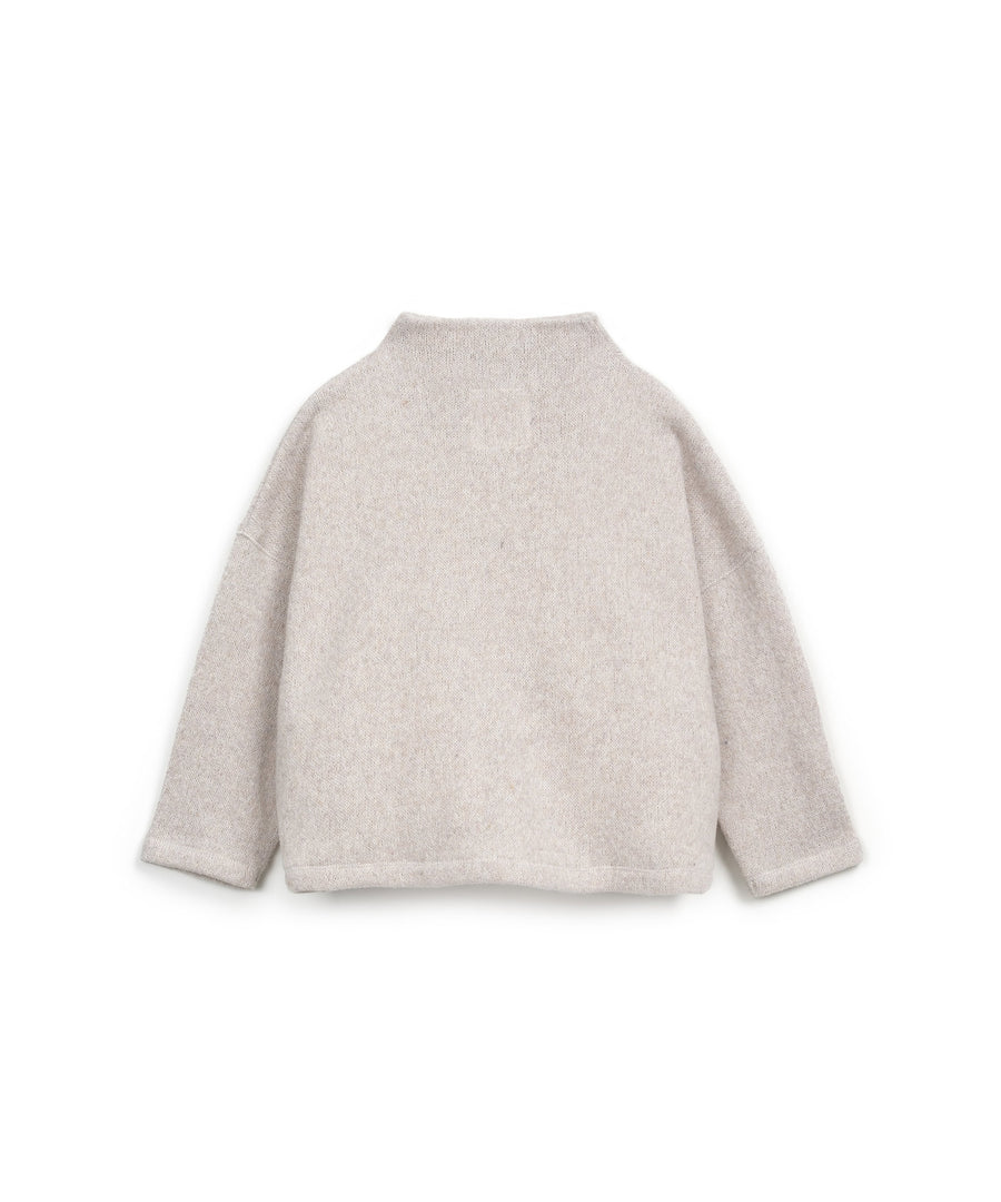 Sweater with Mock Neck - Ecru