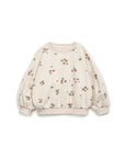 Interlock sweater with flower print