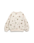 Waffle Crewneck with Balloon sleeves - Toddler - Green dots