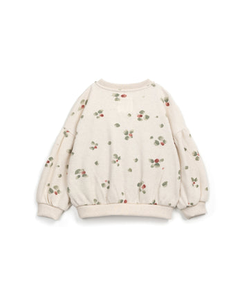 Interlock sweater with flower print