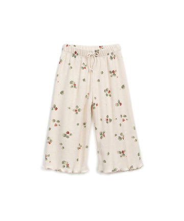 Waffle Culotte Pants - Toddler - Green dots