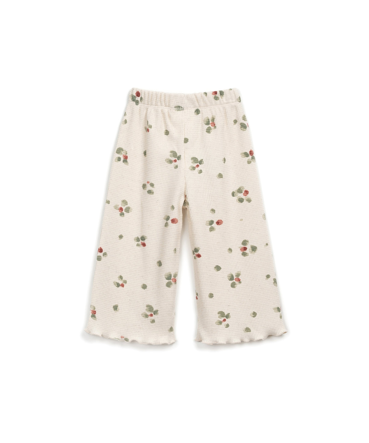 Waffle Culotte Pants - Toddler - Green dots