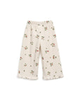 Interlock pants with floral print