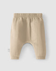 Plain pull-up pants - Taupe