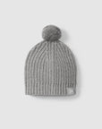 Knitted beanie with pom-pom - Grey