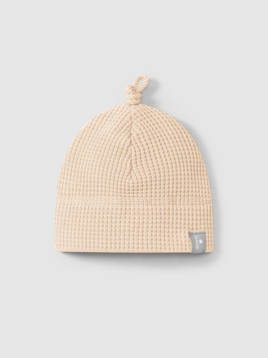 Waffle weave beanie - Sand